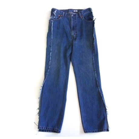 OLD PARK OVERLAY JEANS- BLUE - sizeM / OP-517 / OLDPARK オールドパーク オーバーレイジーンズ　デニム ブルー Mサイズ
