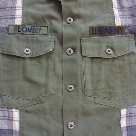 OLDPARK BAGGY SHIRT FLANNEL/MILITARY / OP-549 / OLDPARK オールドパーク バギーシャツ フランネル/ミリタリー