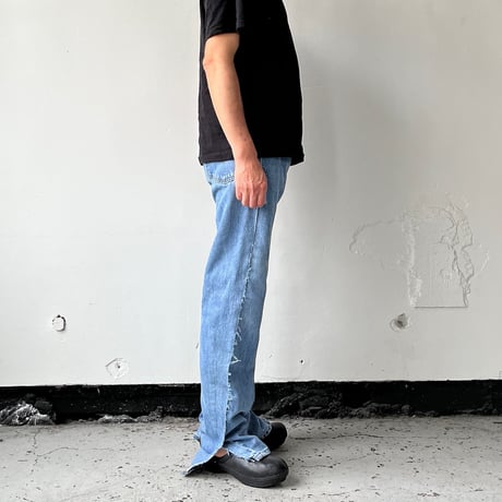 OLD PARK OVERLAY JEANS- BLUE - sizeL / OP-517 / OLDPARK オールドパーク オーバーレイジーンズ　デニム ブルー Lサイズ
