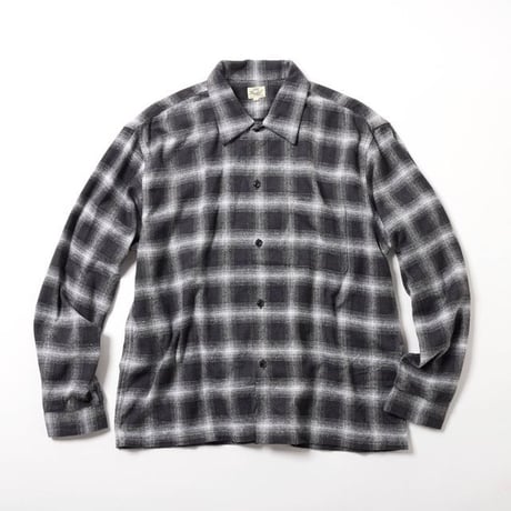 GOLD｜東洋エンタープライズ COTTON SILK NEP CHECK OPEN SHIRT-BLACK-/GL29754/ コットン シルクネップ チェックオープンシャツ 【2026FW】