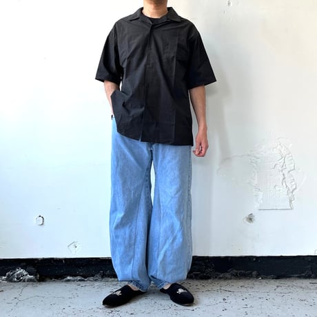 AVontade Open Collar Shirts S/S - Cotton/Linen Chambray- VTD-0383-SH- コットンリネン オープンカラー【2025SS新色】