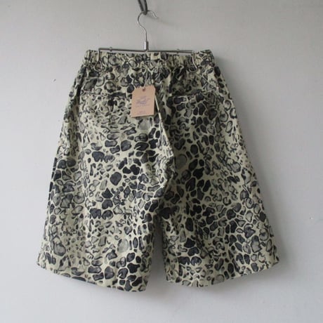 GOLD/ゴールド TILE LEOPARD COTTON SLAB WIDE SHORTS-GL-51893-/レオパード  ショーツ