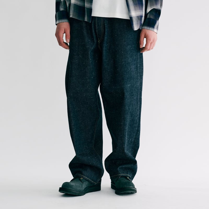GOLD ゴールド SUVIN DENIM WIDE PANT XL GOLD /ゴールド RECYCLED WASTE SUVIN COTTON YARN 11.