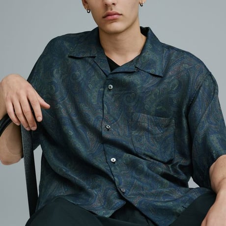 GOLD/ゴールド GL39651   PAISLEY PATTERN SILK TWILL S/S OPEN SHIRT　【2026SS新型】