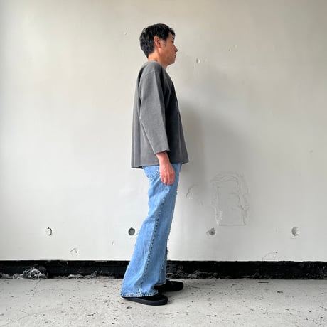 OLD PARK W POCKET FLARE JEANS - BLUE - sizeL / OP-432 / OLDPARK オールドパーク Wポケット フレアー ジーンズ  ブルー Lサイズ