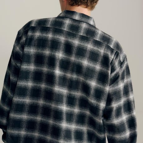 GOLD｜東洋エンタープライズ COTTON SILK NEP CHECK OPEN SHIRT-BLACK-/GL29754/ コットン シルクネップ チェックオープンシャツ 【2026FW】