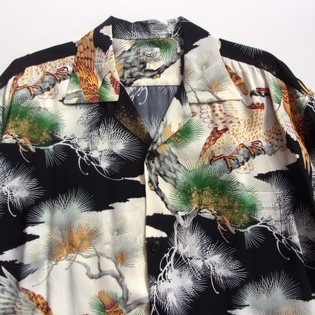 GOLD(ゴールド)   ALOHA SHIRT “KING OF THE SKY” / GL39545 /ゴールド レーヨン壁縮緬（かべちりめん）アロハシャツ