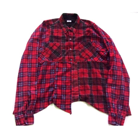 OLD PARK HALF-BUTTON SHIRT FLANNNEL - sizeFREE / OP-544 / OLDPARK オールドパーク ハーフボタン シャツ フランネル
