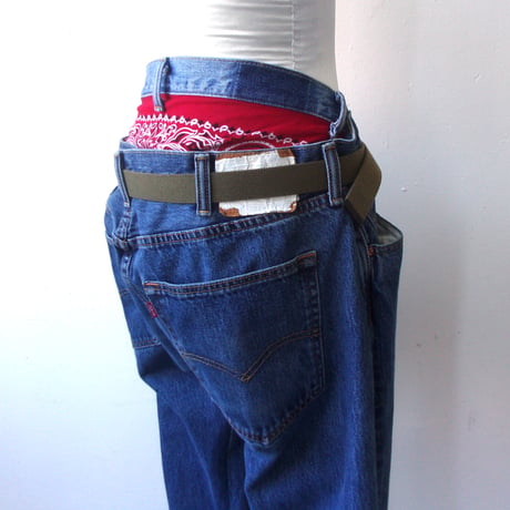 OLD PARK OFFSET JEANS - BLUE - sizeM / OP-511 / OLDPARK オールドパーク オフセットジーンズ ブルー Mサイズ