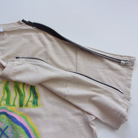 OLD PARK Zip Shoulder Tee #Vintage / OPT-17 / OLDPARK オールドパーク ジップショルダー Tシャツ NIRVANA