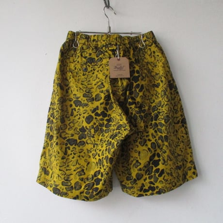 GOLD/ゴールド TILE LEOPARD COTTON SLAB WIDE SHORTS-GL-51893-/レオパード  ショーツ