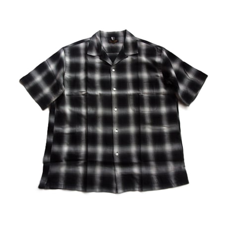 AVontade Open Collar Shirts SS -Cotton/Rayon Shadow Check-VTD-0383-SH アボンタージ オープンカラーシャツ チェック【2026SS】