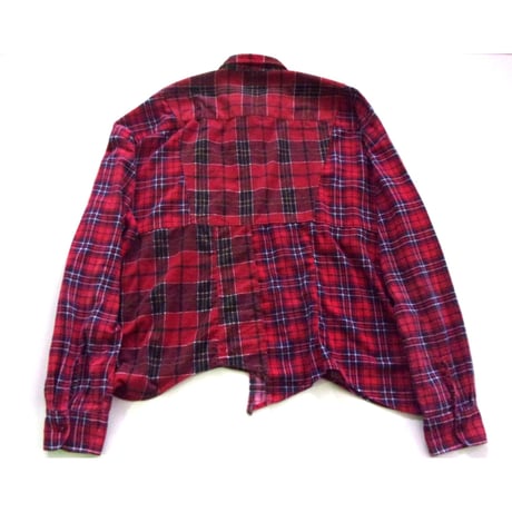 OLD PARK HALF-BUTTON SHIRT FLANNNEL - sizeFREE / OP-544 / OLDPARK オールドパーク ハーフボタン シャツ フランネル