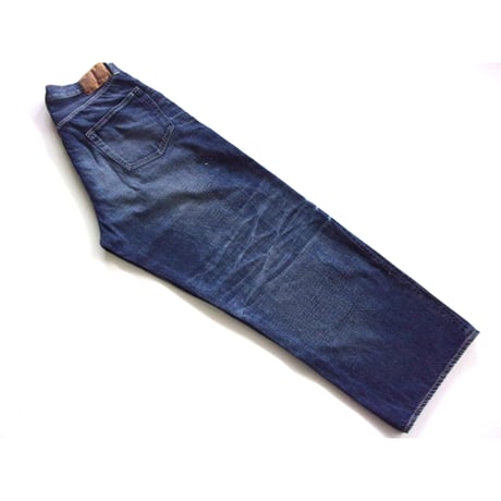 GOLD / GL42621H / RECYCLED WASTE SUVIN COTTON YARN 11.5oz. DENIM 5POCKET WIDE PANTS VINTAGE WASHED