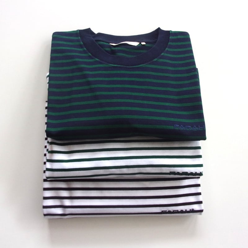 ポ*ん様 FARAH&WAKE【Striped S/S T-shirt】 L ネ FARAH / ファーラー Striped T-shirt / FR0401-M3001 /