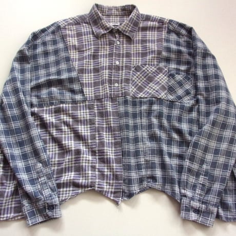 OLD PARK HALF-BUTTON SHIRT FLANNNEL - sizeFREE / OP-544 / OLDPARK オールドパーク ハーフボタン シャツ フランネル