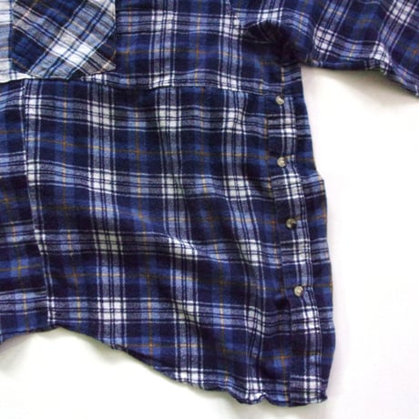 OLD PARK HALF-BUTTON SHIRT FLANNNEL - sizeFREE / OP-544 / OLDPARK オールドパーク ハーフボタン シャツ フランネル