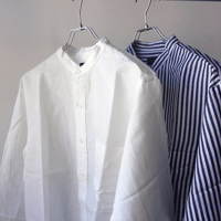 AVontade Banded Collar Shirts -CottonLinen Chambray- VTD-0361-SH - バンドカラー コットンリネン