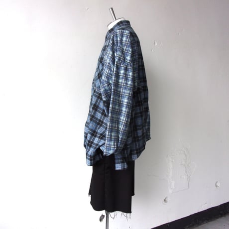OLD PARK HALF-BUTTON SHIRT FLANNNEL - sizeFREE / OP-544 / OLDPARK オールドパーク ハーフボタン シャツ フランネル