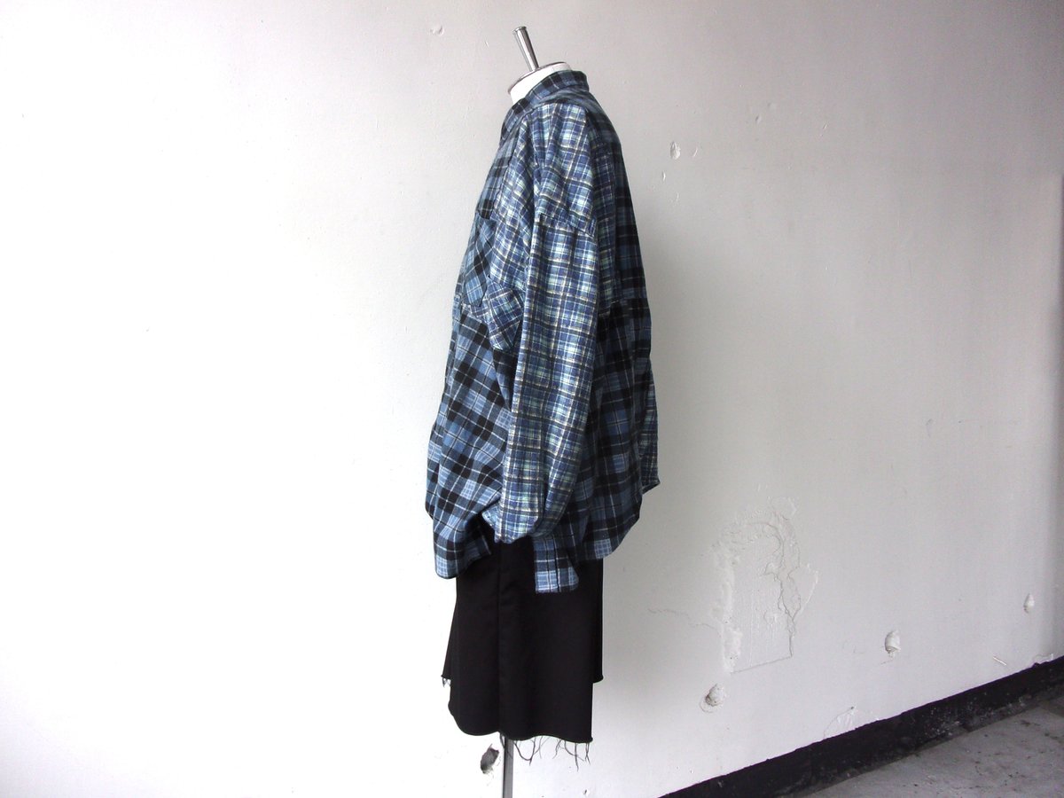 OLD PARK HALF-BUTTON SHIRT FLANNNEL - sizeFREE