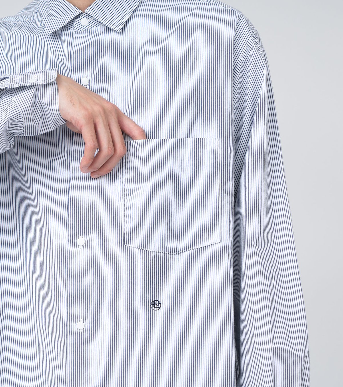 nanamica / ナナミカ Regular Collar Stripe Wind Shir nanamica / ナナミカ Regular Collar Stripe Wind Shir