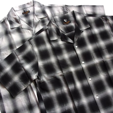 AVontade Open Collar Shirts SS -Cotton/Rayon Shadow Check-VTD-0383-SH アボンタージ オープンカラーシャツ チェック【2026SS】
