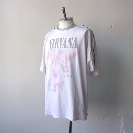 OLD PARK Zip Shoulder Tee #Vintage / OPT-17 / OLDPARK オールドパーク ジップショルダー Tシャツ NIRVANA