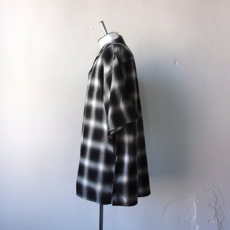AVontade Open Collar Shirts SS -Cotton/Rayon Shadow Check-VTD-0383-SH アボンタージ オープンカラーシャツ チェック【2026SS】