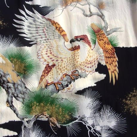 GOLD(ゴールド)   ALOHA SHIRT “KING OF THE SKY” / GL39545 /ゴールド レーヨン壁縮緬（かべちりめん）アロハシャツ