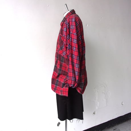 OLD PARK HALF-BUTTON SHIRT FLANNNEL - sizeFREE / OP-544 / OLDPARK オールドパーク ハーフボタン シャツ フランネル