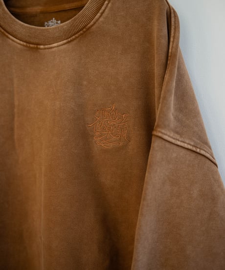 LOGO EMBROIDERED GARMENT DYED SWEAT TRAINER