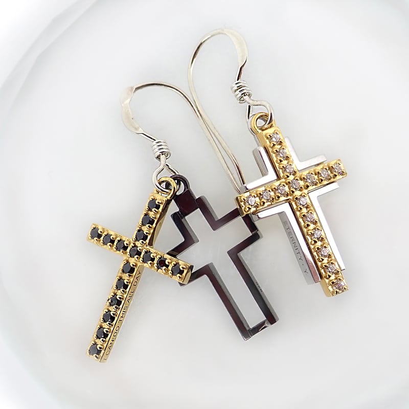 ETERNITY・Y ：フックピアス【黒金】 | Dearest CROWN