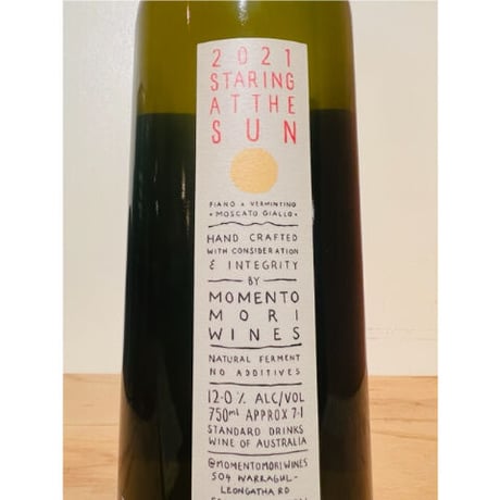 🍷【購入制限あり】ナチュラルワイン(白)🍷 MOMENTO MORI WINES / STARLING AT THE SUN 2021	 (オーストラリア)
