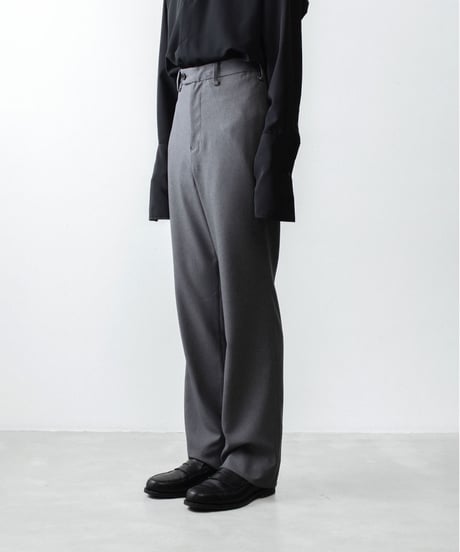 RECYCLE POLYESTER STRAIGHT PANTS / GRAY