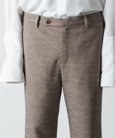 SLUB TWEED FLAIR PANTS/L.BROWN