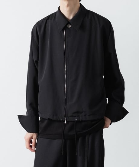 DOUBLE CUFFS ZIP SHIRT/BLACK