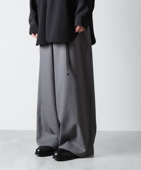 RECYCLE POLYESTER WIDE PANTS/GRY
