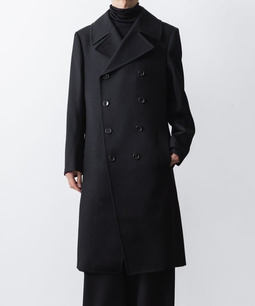 ato ロングコート DOUBLE BREASTED COAT/BLACK | ato onlinestore