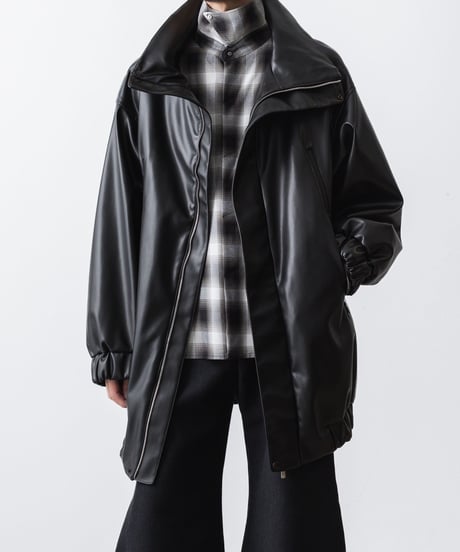 SYNTHETIC LEATHER BLOUSON/BLACK