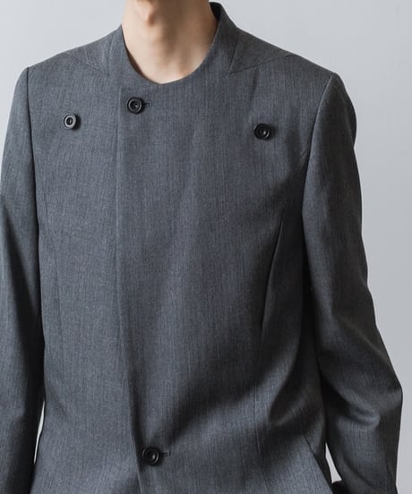 LAPEL BUTTONED JACKET/GRAY