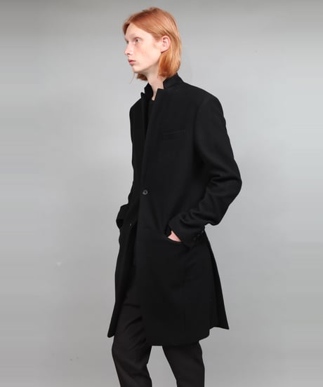 ENGLAND LAMB MELTON CHESTER COAT/BLACK