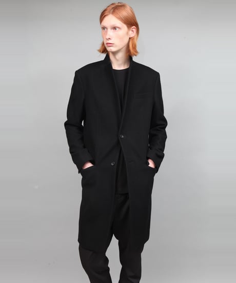 ENGLAND LAMB MELTON CHESTER COAT/BLACK