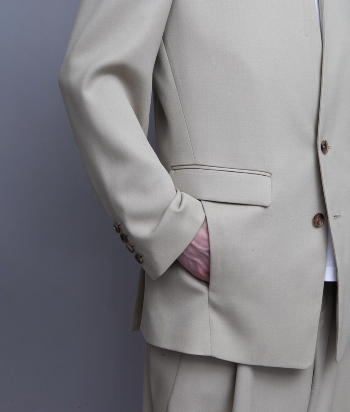 MAO COLLAR JACKET/L.BEIGE | ato onlinestore
