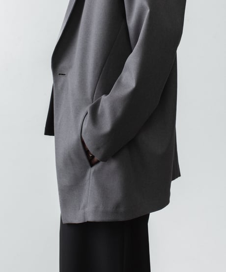 ONE BUTTON DEEP V-ZONE JACKET / GRAY