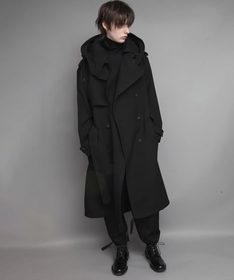 MILITARY TRENCH COAT/BLACK