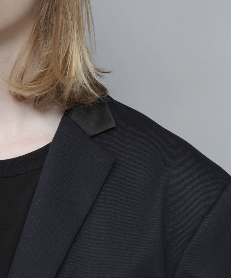 LONG JK WITH SATIN COLLAR/NAVY | ato AOYAMA 