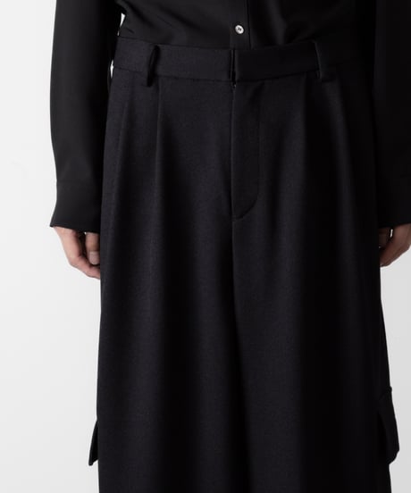 DOUBLE POCKET WIDE PANTS/BLACK