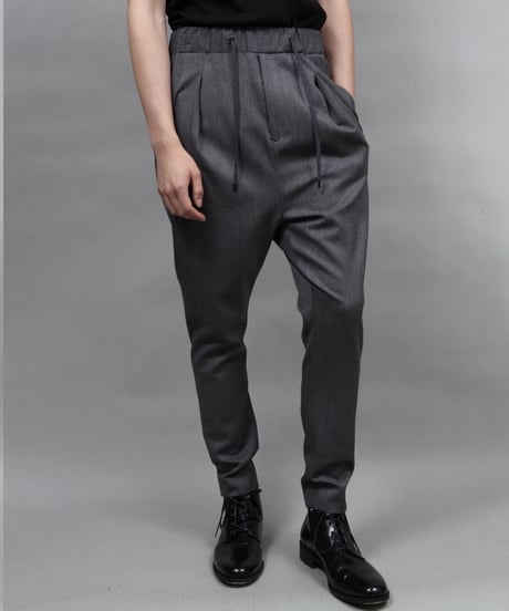 WOOL SARROUEL PANTS/GRAY