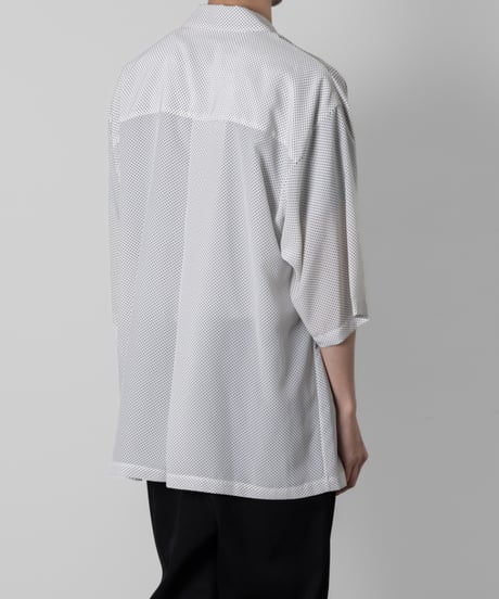 Polka dot pattern　short sleeve shirts/WHITE