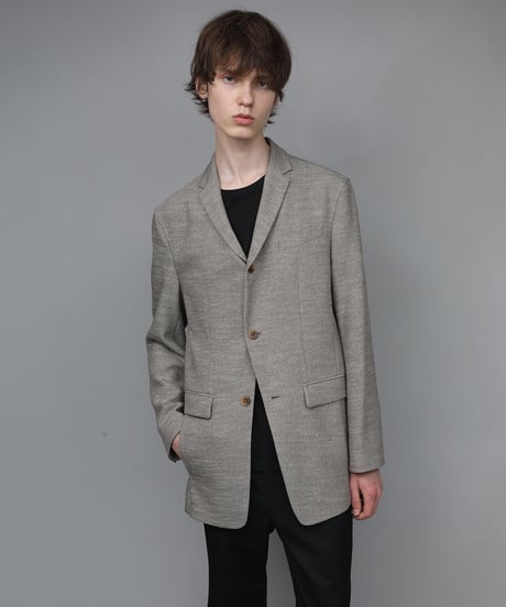 SLUB TWEED JACKET/L.BROWN